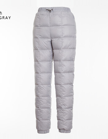 羽绒裤女外穿新款韩版加绒加厚棉裤女冬季修身显瘦裤 灰色 l
