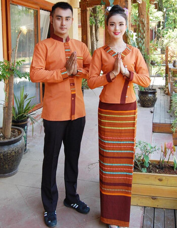 阿坡饵服饰东南亚泰国餐厅工作制服套装长袖服务员前台咨客服特价 女