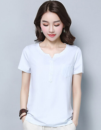 女士纯棉t恤女短袖宽松夏装2018新款韩版半袖时尚百搭体恤上衣女 白色