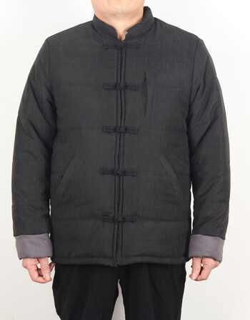 古莱登中式唐装大码盘扣棉袄男士复古棉衣男 黑色 m