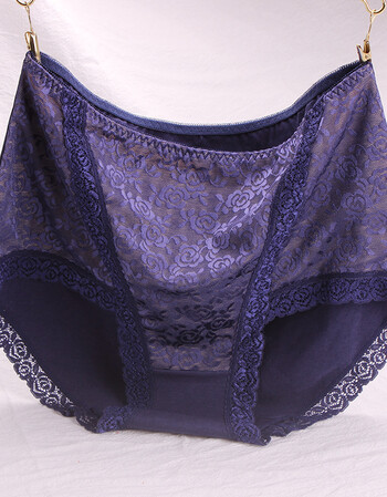 特大码女士内裤超大码220斤胖mm大妈三角内裤透气全棉肥婆裤 宝蓝