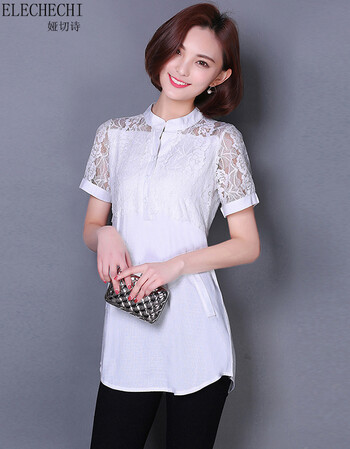 娅切诗衬衫白女2016春夏新款百搭镂空纯色麻布衬衫女装 白色 xl