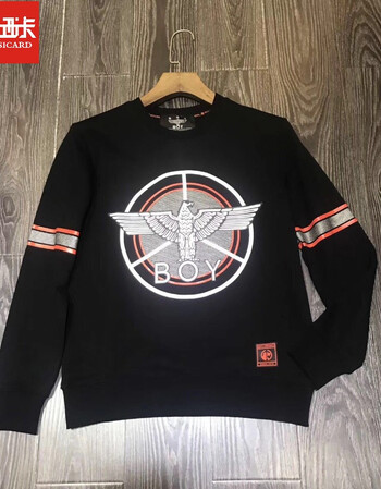 安西卡香港潮牌潮牌秋季新款boy经典烫金老鹰飞鹰印花纯棉套头卫衣