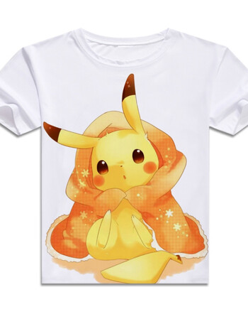 夏季皮卡丘衣服短袖t恤 动漫比卡丘萌宠t恤 宠物小精灵男女t恤 15 xl