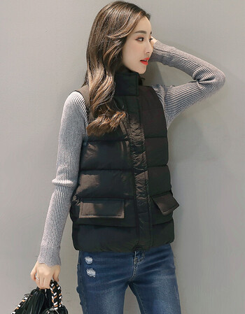 棉马甲女短款宽松2018新款韩版秋冬季百搭背心时尚坎肩学生学院风