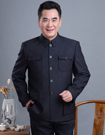 塞巴莉中山装男中老年春秋外套老人衣服爷爷中山服爸爸套装老年人秋冬