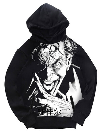 游戏电影印花 蝙蝠侠ii黑暗骑士小丑卫衣外套男大电影周边衣服 dc嘻哈
