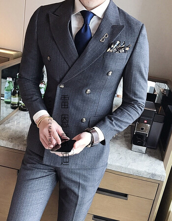 rb 2017时尚潮牌西服套装男小西装正装伴郎服修身韩版婚礼男士新郎