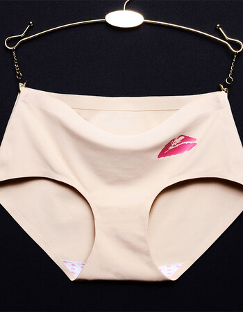 一片式女士冰丝无痕内裤女纯色棉裆性感三角短裤薄款内裤 2899肤色 xl