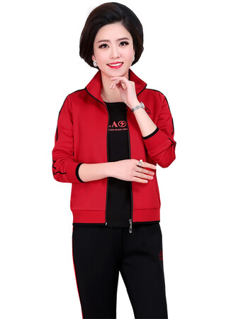 宽松妈妈装运动服中年运动套 橘红 4xl【图片 价格 品牌 报价】-京东