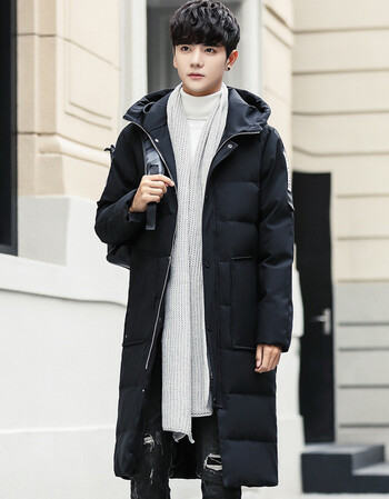 花花公子贵宾羽绒服男中长款2017新品秋冬时尚中青年男士大码男装上衣