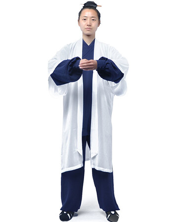 武当道士道袍高档披纱道教太极拳练功披纱太极拳表演服披纱男女款2018
