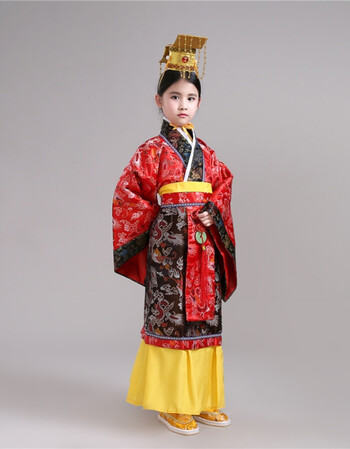 阿坡饵 儿童古装小皇帝服装男童表演服唐朝宫廷服汉服小太子服龙袍