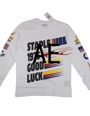 speed l/s tee 速度侧袖印花圆领纯棉男女情侣长袖t恤gd 白色 4833 s