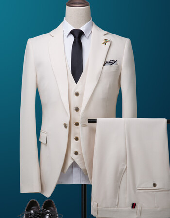 男士西装套装正装三件套修身韩版西服套装英伦帅气新郎伴郎婚礼服