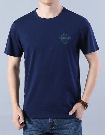 2018夏季短袖t恤男士休闲宽松时尚商务男装圆领体恤衫潮薄t 5009蓝色