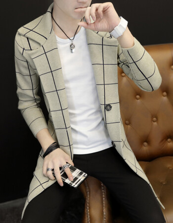 男士风衣2017新款韩版薄款休闲大衣冬季发型师帅气中长款外套潮流