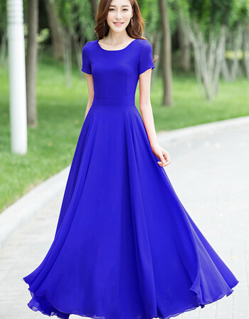 2018新款修身显瘦超长款气质淑女圆领大摆冰丝雪纺沙滩连衣长裙仙sn