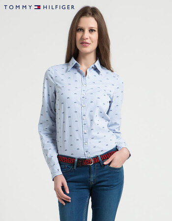TOMMY HILFIGER 细条纹航海风格商务休闲长袖衬衫 | 1M87625412JS 460浅蓝色 6