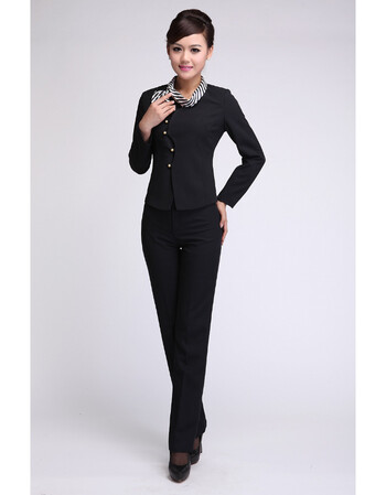 春秋夏女装空姐制服美容美甲足疗技师职业短袖套装前台 8029长袖 长裤