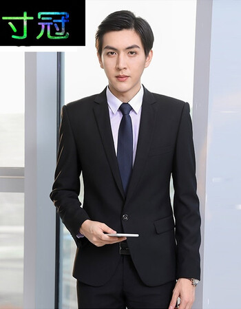 寸冠新品职业套装男女同款商务西装修身白领办公室正装房产销售工作装
