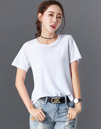 2018春夏新款t恤大码女装金丝绒圆领短袖打底上衣女士t恤 白色 m