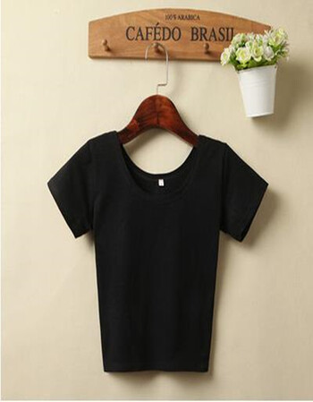 春夏简约短袖高腰露脐紧修身漏肚脐上衣打底衫女短款 白色 l