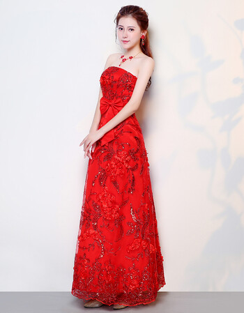 前短后长中式新娘结婚敬酒服婚纱礼服孕妇2018春季抹胸红色旗袍女 长