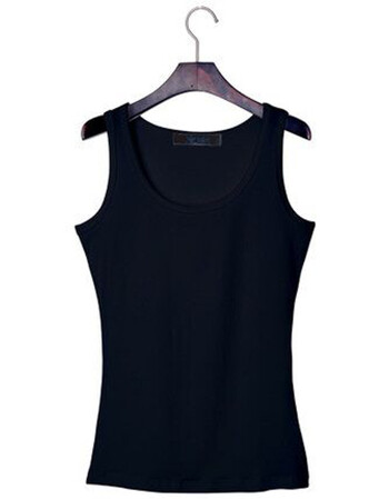 加肥加大码工字背心女 胖mm宽松无袖外穿吊带打底衫 上衣 正背黑色