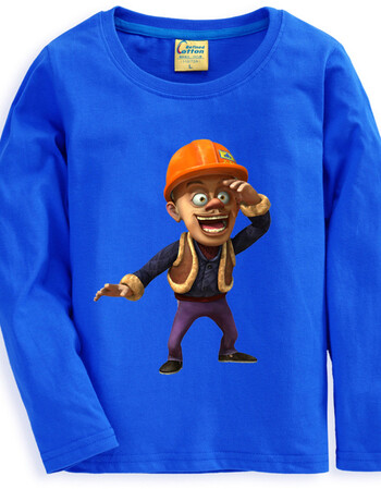 kting homme光头强熊出没儿童童装衣服春装秋装长袖t恤男女童装中童棉