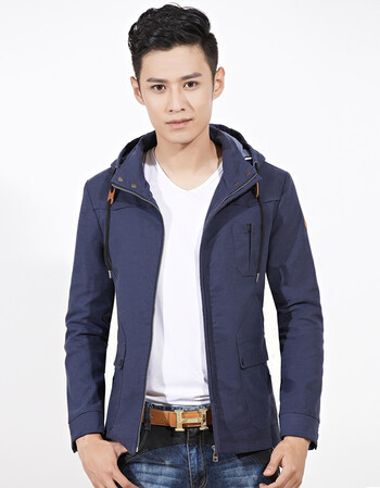 酷派莱克 夹克男2015春秋新款男士休闲夹克外套 男装春秋季修身薄款连