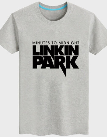 linkin park林肯公园短袖夏季男女情侣短袖青少年t恤纯棉t恤 灰色1