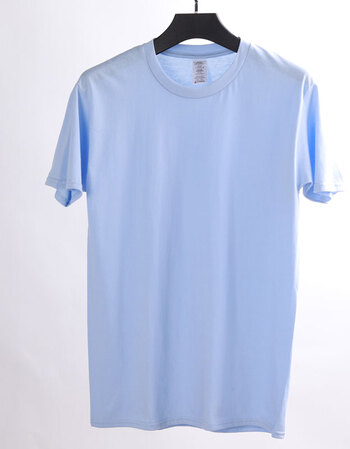 2018新款夏季日系打底t恤衫短袖圆领纯色男士 浅蓝色 xl