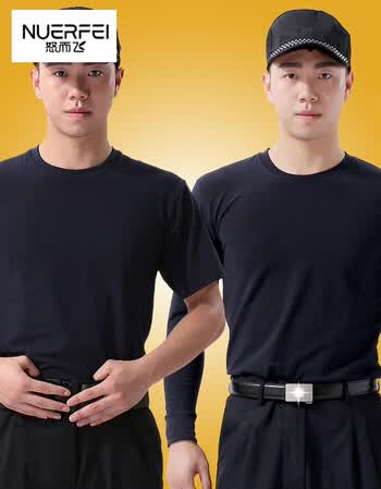 保安服短袖莱卡棉t恤体能服夏季作训服圆领长袖工作服安保训练服警察