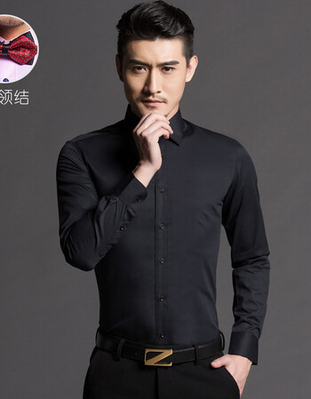 黑色小领长袖 4xl/43 配领结