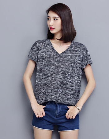 梵藜大码女装韩版宽松显瘦加肥加大200斤2018夏季新款短袖t恤衫 灰色