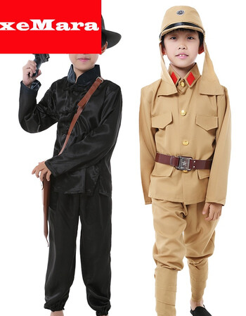 儿童日本兵军装日本军官大佐汉奸服土匪村姑服红军小鬼子表演服装s