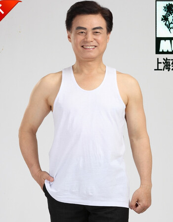 老头衫中老年打底背心男士宽松无袖背心夏 60支(灰色) 120/4xl