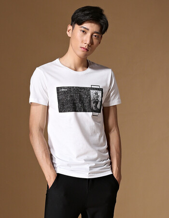 2018夏季新品男式t恤韩版圆领男士上衣短袖t恤衫青年休闲男装 白色 xl