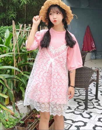 珂樊图软妹套装 两件套 萝莉少女心初恋裙学生甜美三人闺蜜装百搭掉带