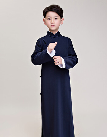 儿童相声服长袍大褂民国古装服装幼儿小学生长衫马褂小品演出服装 d
