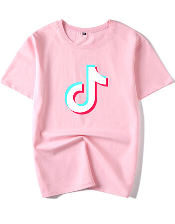 抖音t恤男女 宽松半袖体恤网红人抖友创意情侣装短袖衣服 粉色图案1 6