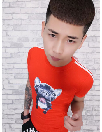 社会人短袖精神小伙t恤快手红人同款小衫修身虎头卫衣潮男女 红色条子