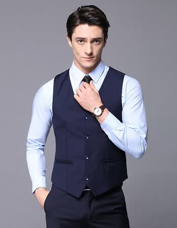 男士西服西装马甲男春秋小发型师修身韩版潮衬衫背心薄款工装马甲