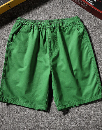 2018夏季基础款百搭情侣沙滩裤糖果色休闲五分裤 绿色 m