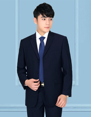 婚礼西服三件套冬装 藏蓝三扣宽松款八件套装 尺码不确定请咨询客服