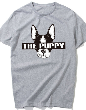 圆领打底衫夏季沙滩体桖黑白色t恤英伦短袖t恤男潮流修身 狗头灰色 l