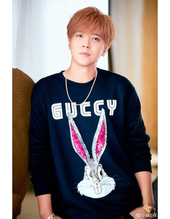 2018年罗志祥微博同款兔子亮片套头卫衣 圆领宽松衣服短袖t恤 白色