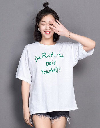 圆领纯白短袖t恤女2018新款韩版百搭夏装上衣时尚潮衣服宽松女装 白色