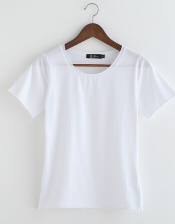 夏季韩版范女装宽松显瘦纯白色短袖女t恤打底衫体恤女上衣喜 白色 m